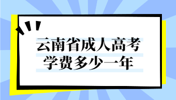 云南省成人高考學費